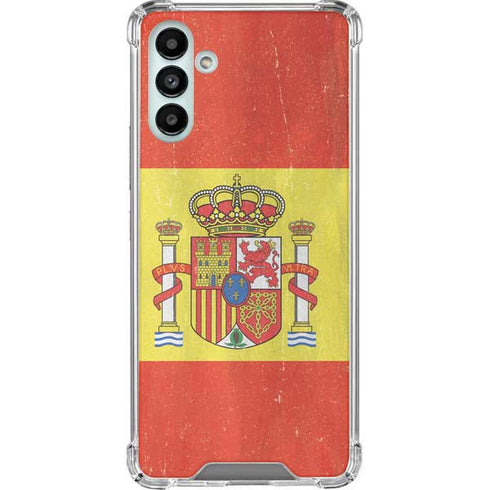Spain Flag Distressed Galaxy A13 5G Clear Case